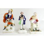 Three Staffordshire figures, 17.