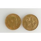 Gold Full Sovereign dated 1906 and another dated 1908 (2)