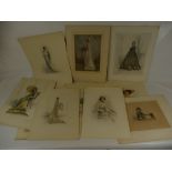 Ten HAND COLOURED LAFAYETTE PHOTOGRAPHS of ladies, including Miss Sidebottom.