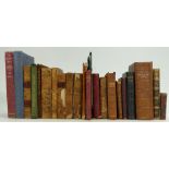 A collection of hardbacked miniature 19th century books including Cowpers Poems,