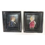 A pair of wax Silhouettes depicting Captain Paul Jones (an 18th Century American Naval Commander) &