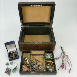 Jewellery box containing a silver gilt & enamel brooch stamped Sterling Norway H.