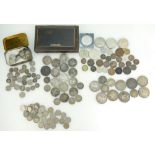 Group of pre 1920 George III and Victorian silver coinage includes, Crowns x 8, Double florin x 1,
