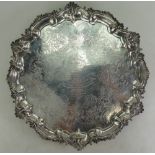 George III large silver salver, hallmarks for London 1831. Measuring 44cm wide. Weight 2039g.