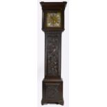 Early 20th Century 8 Day Oak Grandfather Clock, with later carvings,