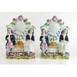 Pair of Staffordshire arbour / clock groups 20.