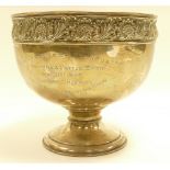 Walker and Hall large Silver Bowl dated 1942 with Beeston Castle NFU & YFC Gymkhana 1945