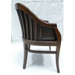 Oak framed Victorian Club chair,