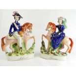 Albert and Queen Staffordshire figures, 22.5 & 25cm.