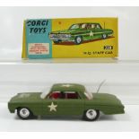 Corgi 358 Green Army HQ Staff car in near mint condition and in good condition original box.