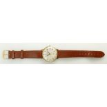 Gerard Perregaux vintage 1970's mechanical Gentleman's gold plated wristwatch with leather strap.