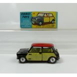 Corgi 249 Multi Coloured Mini Cooper with deluxe wickerwork in mint condition.