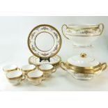 A collection of Minton Riverton patterned items including Tea Cups x 5, Dinner Plates x 6,