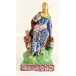 Early 19th century square base Staffordshire figure ‘ THE WIDOW ‘ 23cm,