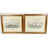 Pair of Marine / Maritime framed prints - Actual prints measuring 15.5cm x 23.5cm.