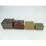 JAPANESE Lacquered set of five boxes. 12cm x 9.5cm x 8cm high.