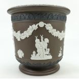 A prestige Distinguished House of Wedgwood Tri Colour Bacchanalian Boys Jardiniere in Black,