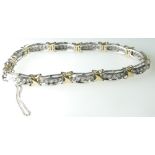 10ct White & Yellow Gold Diamond Tennis Bracelet, 12.