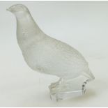 Lalique frosted decorated glass model of a Grouse,