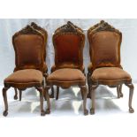 Victorian Set of 6 carved Oak high back Dining Chairs (6)