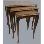 20th Century Oak Nest of 3 Tables (52cm Tall x 35cm Depth x 51cm Width)