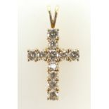 18ct Gold and Diamond CRUCIFIX 3cm high carat. In excess of 1ct of diamonds. 2.