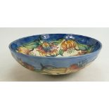 Moorcroft Anna Lily design large footed bowl (silver line to base),