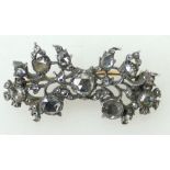 Early, possibly 17th century DIAMOND brooch of early cut, the diamonds cut with only a few facets,