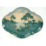 Royal Doulton scarce hand painted shaped platter / dish in raised palette design, c 1920's - 30's.