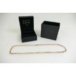 9ct gold belcher link NECK CHAIN - 20.3g - 49cm long - width of link 5mm appx.