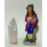 A Crown Staffordshire figure of Captain Hook together with Shylock (2)