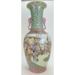 20th century large Chinese Republic vase - the neck is decorated in the Famille-rose design all