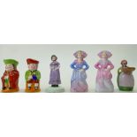 A group of Crown Staffordshire small figures to include Toby cruets (one with a spoon),