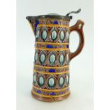 Wedgwood 19th century Majolica Motto jug with pewter lid,