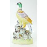 19th Century Staffordshire EXOTIC bird. 24.5cm high.