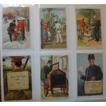 Album of 235 specialist collector postcards - includes a good selection of advertising including