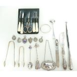 Delightful collection of silver collectables including; manicure set with Chester silver scissors,