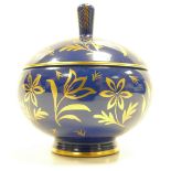 Wedgwood small footed bowl & cover designed by Norman Wilson and decorated with gilded decoration
