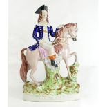 Tom King on horse Staffordshire figure. 31cm.