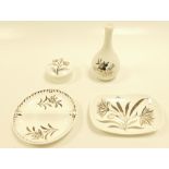 A collection of Wedgwood small items each decorated with silver lustre decorations of swirling