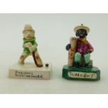A Pair of rare Crown Staffordshire miniature golf paperweight figures (2)