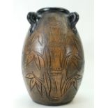 Two unusual Australian incised pottery vases of possibly Aboriginal / ethnic origins,