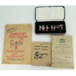 Collection of Robertson's fruit fillings collectable's including enamel badges by Fattorini & sons,