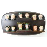 A collection of Royal Doulton Charles Dickens tiny Commemorative character jugs to include David