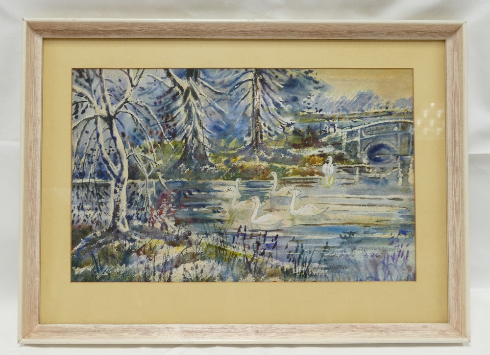 WATERCOLOUR painting signed by D BROWNSWORD '70 and TAPLIN - presumably the artist working under