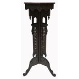 Kashmiri heavily carved hardwood 19th century Plant Stand,