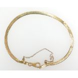 18ct Gold Ladies flat link bracelet, 5g.