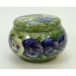 William Moorcroft tobacco jar & cover decorated in the Pansy design,