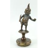Early 20th century bronze car mascot figure of Mr Punch, height 18.