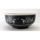 A prestige Noble Line of Wedgwood Black Jasper Dip Sgraffito and Pate Sur Pate Bowl.